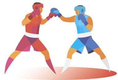 iki boksörler ringe yarışma sırasında boks