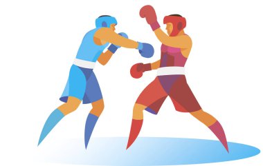 Genç boksör hızlı counter güçlü rakibi harcıyor.