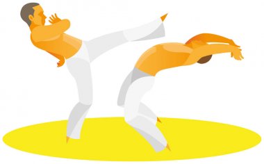 İki savaşçı Brezilyalı Milli mücadele capoeira onların skil göster