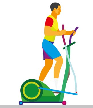 genç adam bir salonda çapraz trainer devreye girer