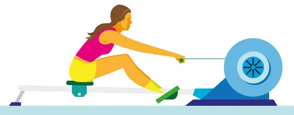 genç kadın bir kürek makine eğitimi