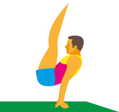 Genç jimnastikçi bir hareketten mindere gerçekleştirir.