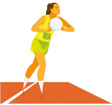 topu göndermek için hazır olan bir netball oyuncu genç bir kızdır