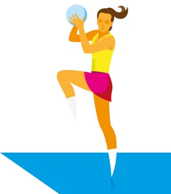 genç kadın atlama topu yakalıyor netball oyuncusu