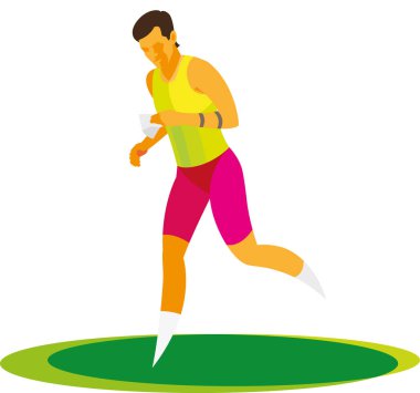 Orienteering Yarışması'nda koşan genç adam