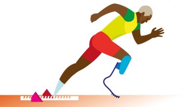 Sprint çalışan Engelli sporcu