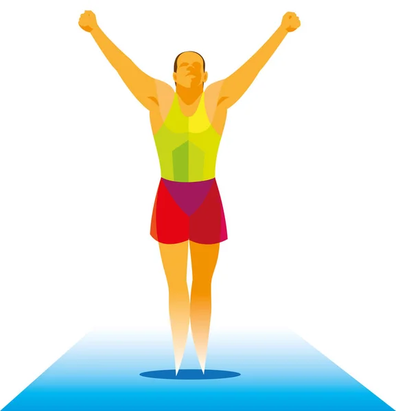Gymnaste terminé son exercice au sol sur le tapis — Image vectorielle