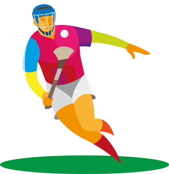 Çim hokeyi topu ile saldıran İrlandalı oyuncu