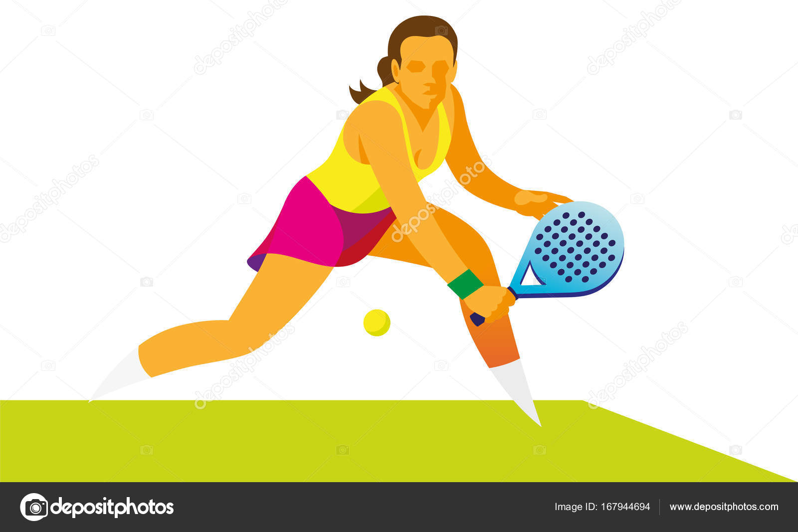 若い女の子は Padel テニス ボールです ストックベクター C Colonga