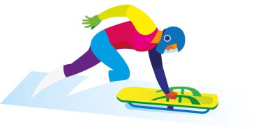 kızak tepeden aşağı rulo almak ile sporcu