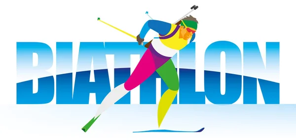 Biatlón. Logotipo. fondo de pantalla — Vector de stock