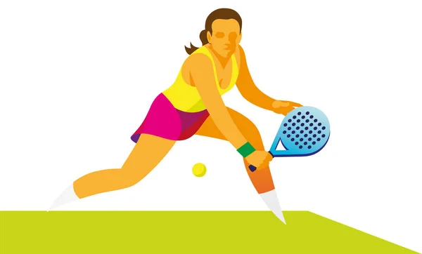 padel tenis oyuncu topu alır genç kızdır