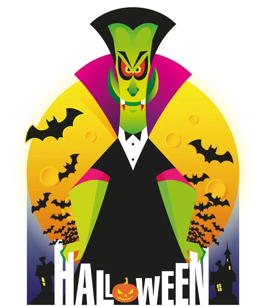 Tatil Cadılar Bayramı. Vampir arka plan üzerinde duruyor 