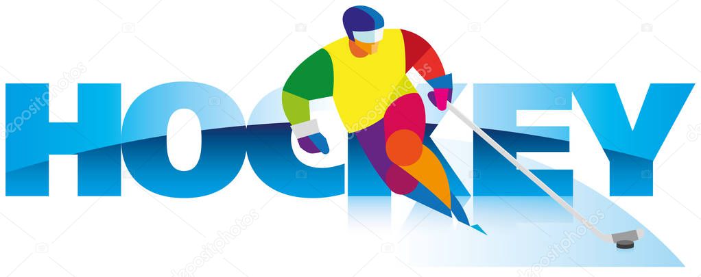 Winter sport. Hockey. Logo. Wallpaper