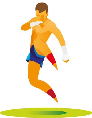 Muay Taylandlı boksör mücadele öncesi egzersiz yapar