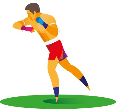 Muay Tay savaşçı dirsek grev eğitim