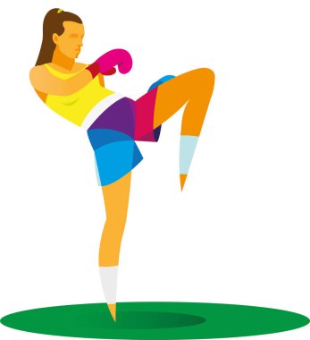 Genç kadın bir savaşçı muay Tay diz grev yapmak olduğunu 