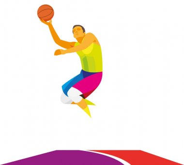 Genç Amerikalı basketbolcu olarak bir atlama topu alır