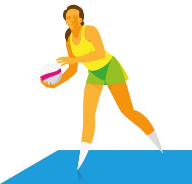 netball maçta katılan topu ile genç kız