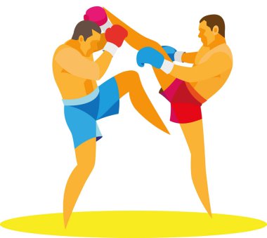 Rakibine tekme tarafından saldırıya bir savaşçı kick boks şampiyonu