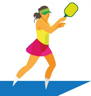 Beyzbol şapkalı pikleball oynayan genç kadın