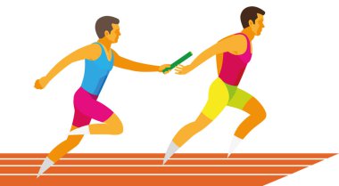 İki genç sprinters pist ve alan geçiş rac katılmak