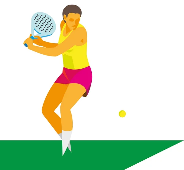 sahada padel Tenis oynayan genç kız