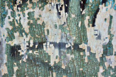 Ahşap panel birkaç kat boya kırık ile kaplı.