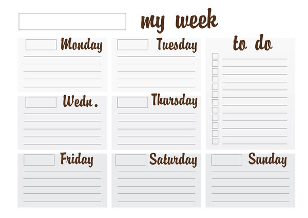 еженедельный шаблон
