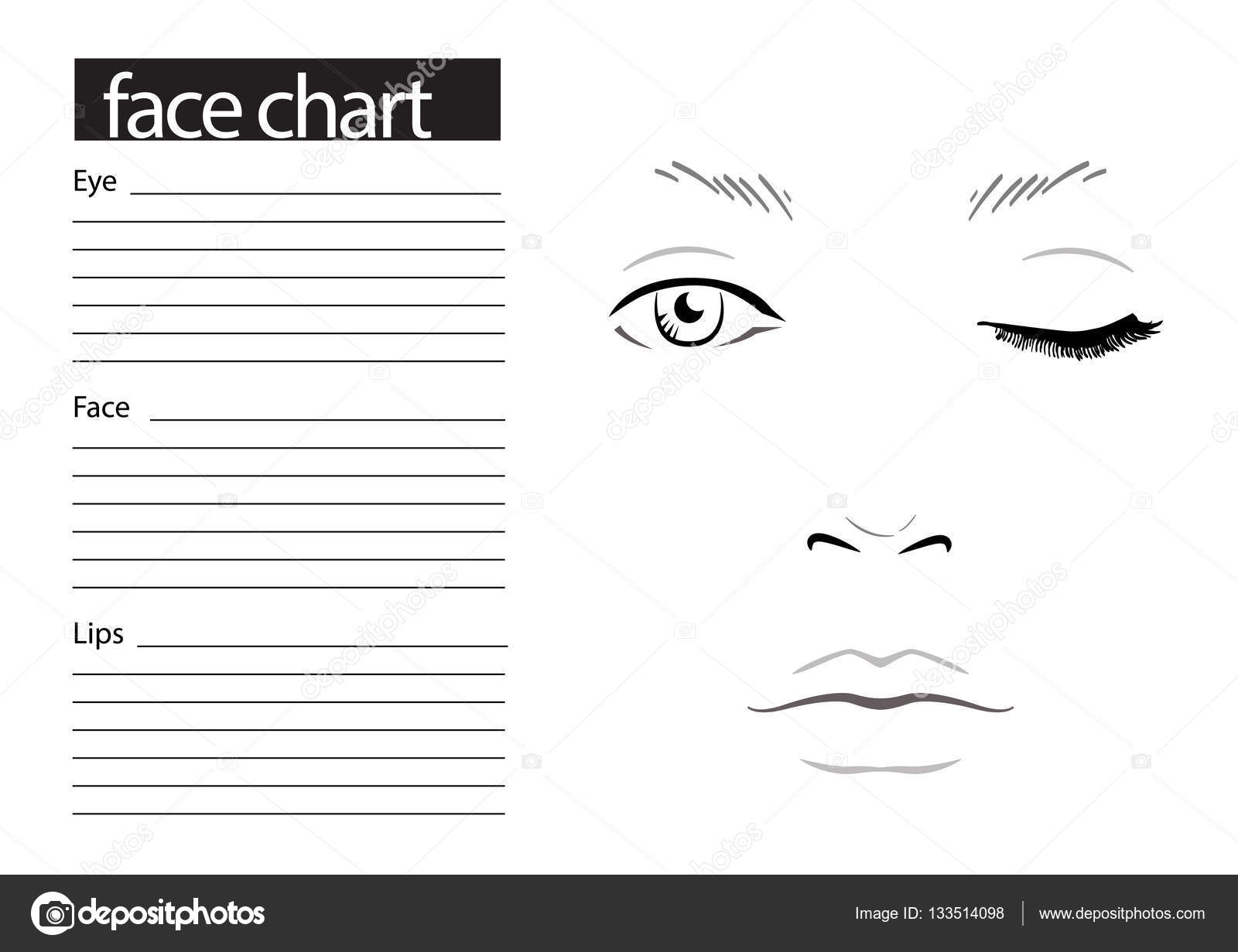 Blank Makeup Face Chart Template