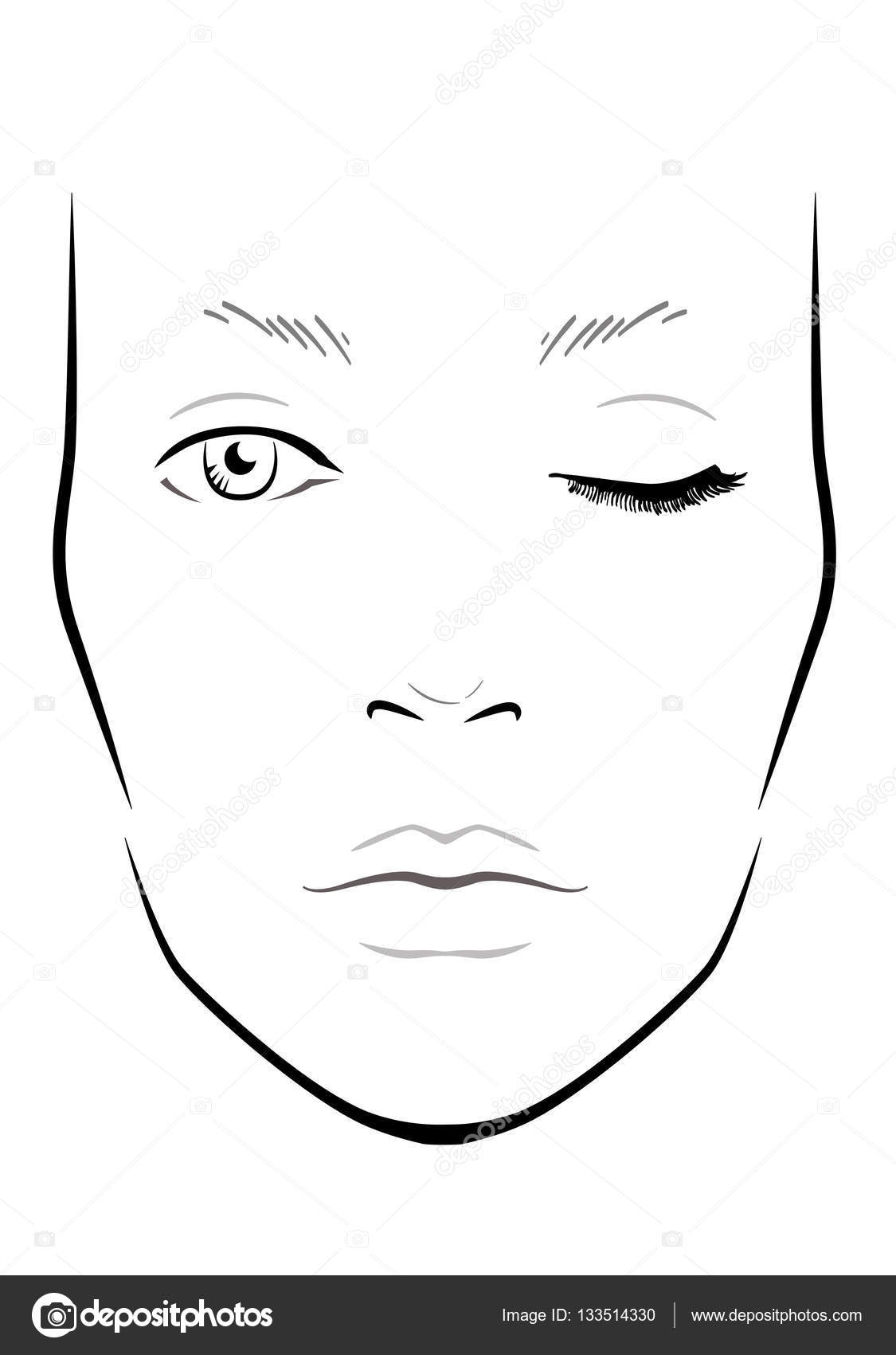 Blank Face Charts For Makeup Artists