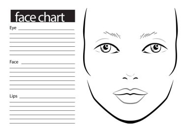 Makyaj sanatçısı Blank. Şablon. Vektör illüstrasyonu.