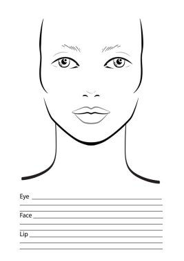 Makyaj sanatçısı Blank. Şablon. Vektör illüstrasyonu.