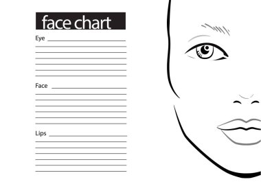 Makyaj sanatçısı Blank. Şablon. Vektör illüstrasyonu.