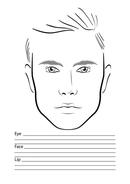 Gráfico facial Maquiagem Artista em branco. Modelo. Ilustração vetorial . — Vetor de Stock