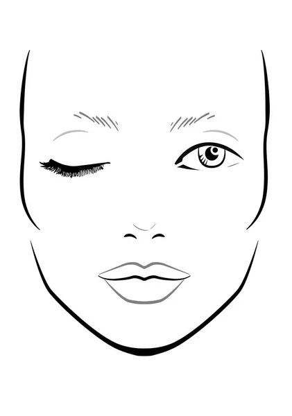 Gráfico De Caras En Blanco. Maquillaje Artista Vector Plantilla.  Ilustración del Vector - Ilustración de facial, labios: 174850991