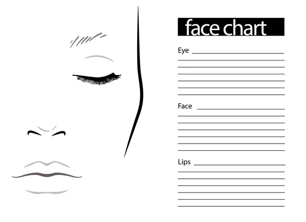 Gráfico facial Maquiagem Artista em branco. Modelo. Ilustração vetorial . —  Vetores de Stock