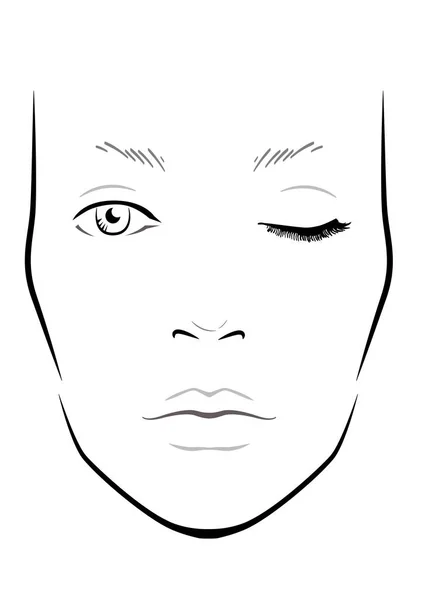 Wykres twarzy Makeup Artist Blank. Szablon. Ilustracja wektora. — Wektor stockowy