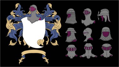 Vektör hanedan kask Set