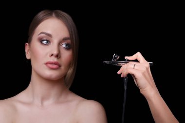 Güzellik moda Model kadın, portre. Kavramı kız yüz mükemmel deri ile