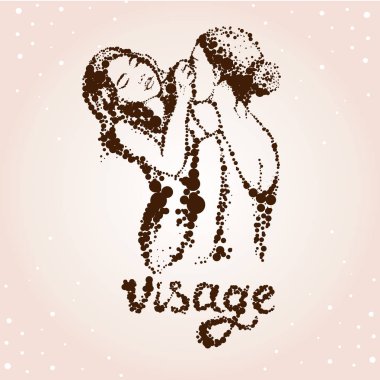 Kadın visagist makyaj sanatçısı müvekkilinin yüzünde boyalar. 