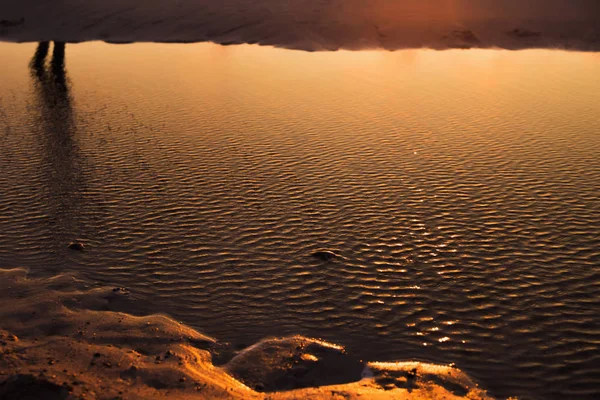 Zelenogradsk kaliningradzkim. plaża o zachodzie słońca — Zdjęcie stockowe