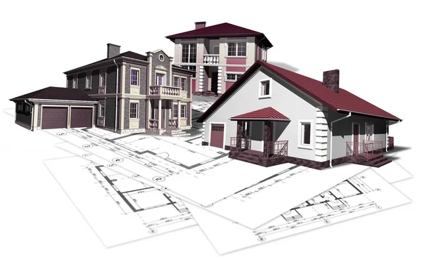 Project layout drawing of the house — Stock Photo, Image