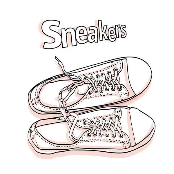 Sneakers vista dall'alto vettoriale illustrazione — Vettoriale Stock
