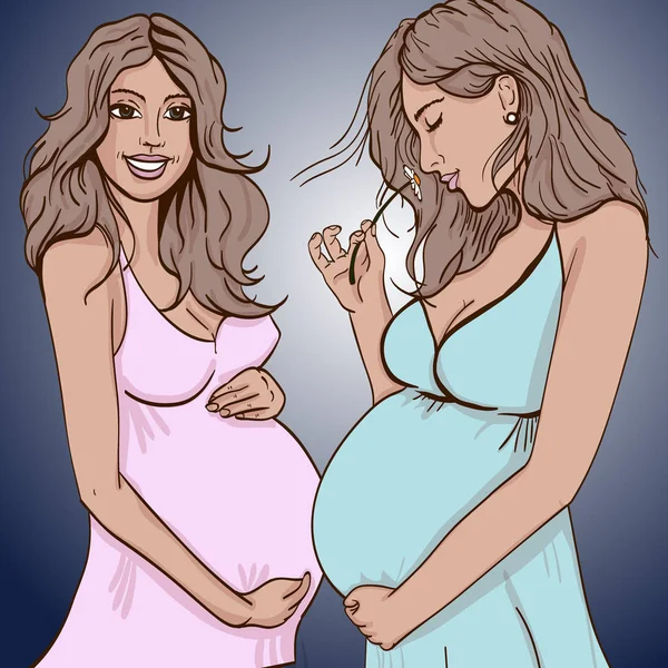 孕妇副本空间向量插图 — 图库矢量图片