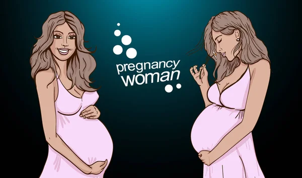 Illustration vectorielle de l'espace de copie femme enceinte — Image vectorielle