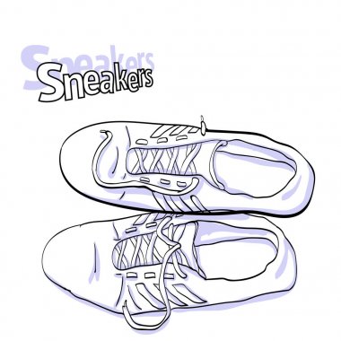 spor ayakkabı üstten görünüm vektör çizim