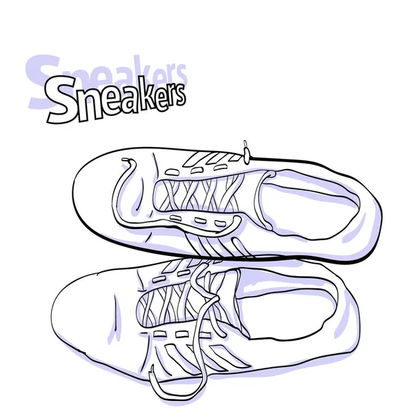 spor ayakkabı üstten görünüm vektör çizim