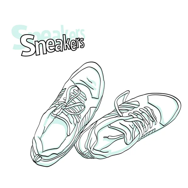 Sneakers ovanifrån vektorillustration — Stock vektor