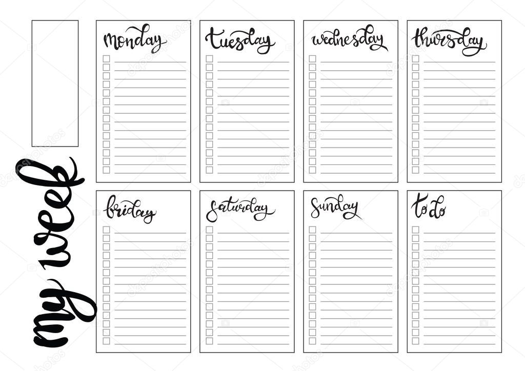 weekly planner blank to do template bullet journal